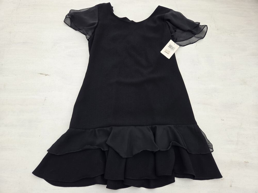 VTG CDC Evening Dress Womens 8 Black Formal Made USA EUC Padded Shoulders